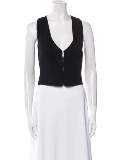 Pre-owned Reformation Plunge Neckline Sweater In Black