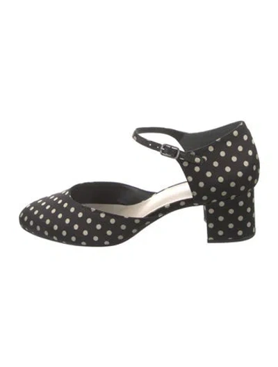 Pre-owned Reformation Polka Dot Print D'orsay Pumps In Black