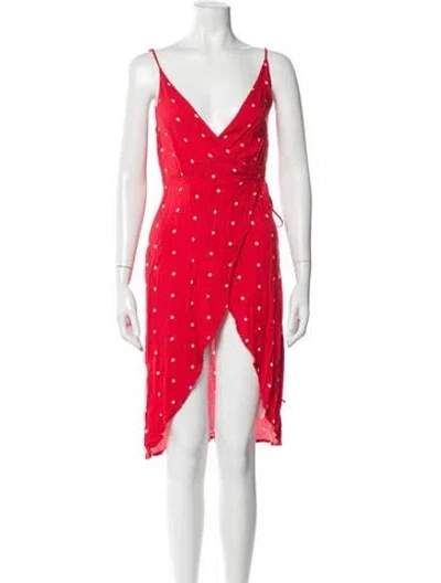 Pre-owned Reformation Polka Dot Print Knee-length Dress In Multi