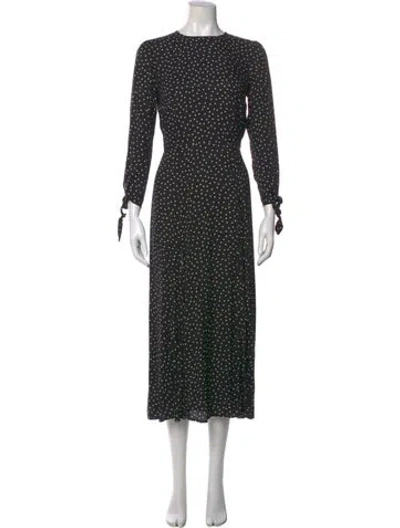 Pre-owned Reformation Polka Dot Print Long Dress In Multi