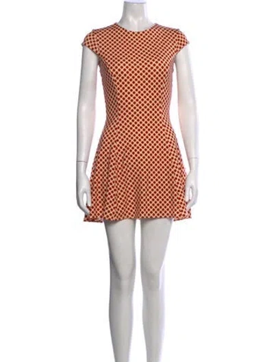 Pre-owned Reformation Polka Dot Print Mini Dress In Red