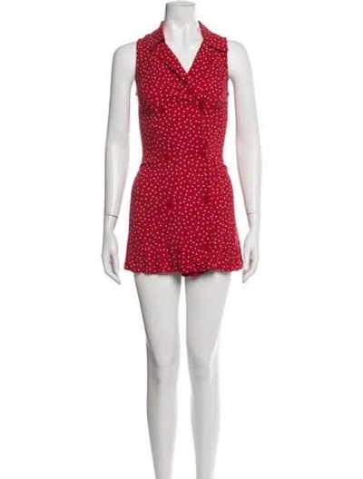 Pre-owned Reformation Polka Dot Print Mini Dress In Red