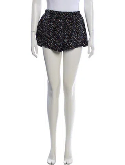 Pre-owned Reformation Polka Dot Print Mini Shorts In Black