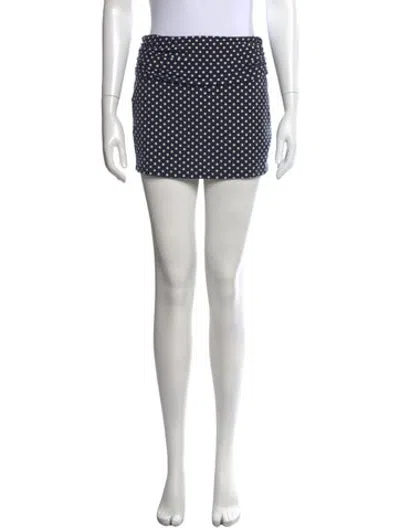 Pre-owned Reformation Polka Dot Print Mini Skirt In Black