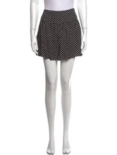 Pre-owned Reformation Polka Dot Print Mini Skirt In Black/white
