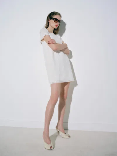 Reformation Robe Pomeline En Dentelle Ivoire L In White