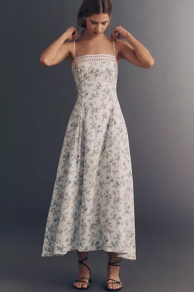 Reformation Pomona Linen Midi Dress In Multi