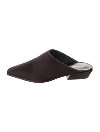 Pre-owned Reformation Ponyhair Animal Print Mules In Brown