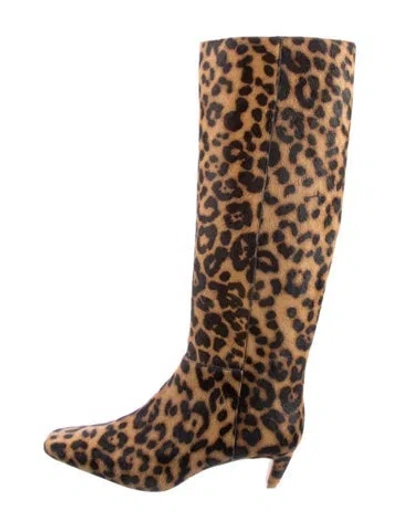 Pre-owned Reformation Ponyhair Animal Print Rain Boots In Multi