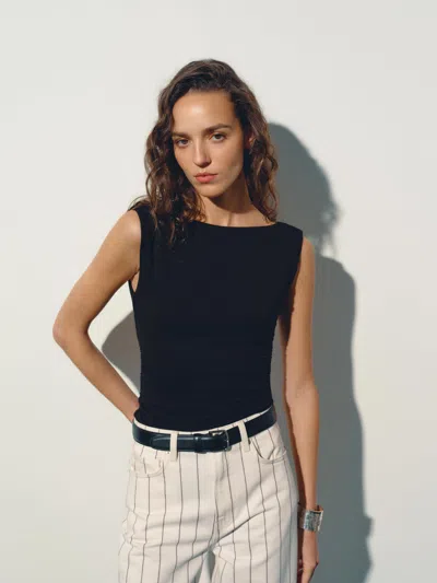 Reformation Poppy Knit Bodysuit Black Large