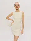 Reformation Poppy Ribbed Mini Dress In Gossamer