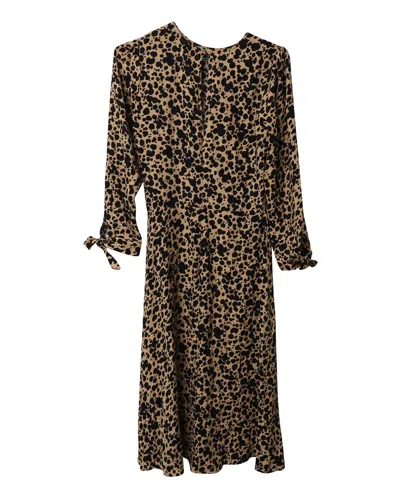 Reformation Port Spot Print Dress In Brown Viscose