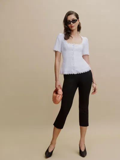 Reformation Posie Pedal Pusher Pant In Black