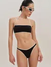 Reformation Praia Bikini Top In Black Fior