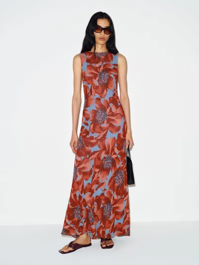 Reformation Prescott Dress Blue Xs In Multi