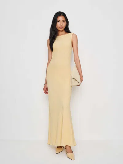 Reformation Prescott Dress In Gold