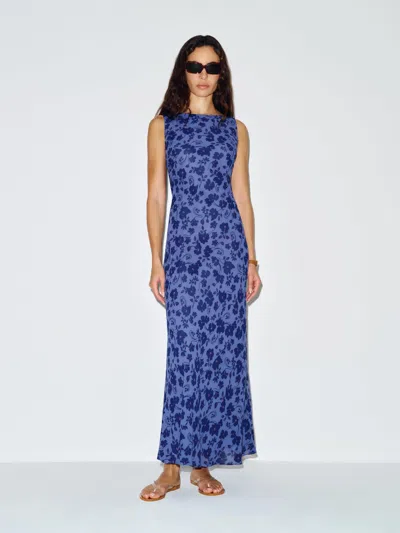 Reformation Prescott Dress Champagne Xs In Blue