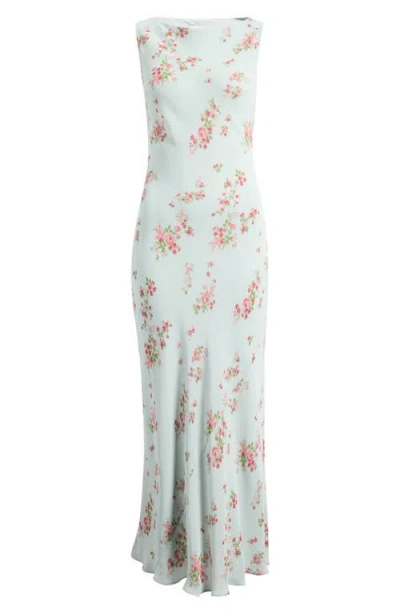 Reformation Prescott Floral Column Maxi Dress In Blue