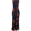 Reformation Prescott Floral Print Chiffon Maxi Dress In Gold