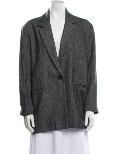 Pre-owned Reformation Printed Blazer In Gray