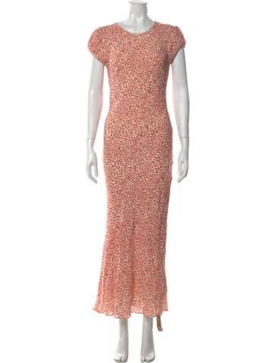 Pre-owned Reformation Printed Long Dress W/ Tags In Neutral