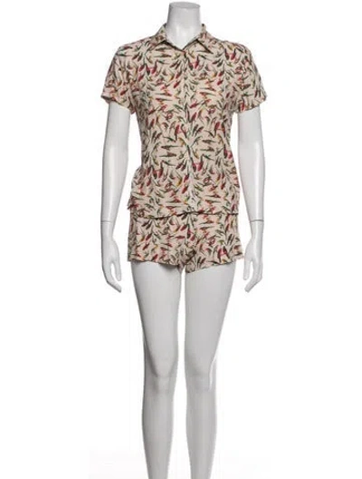 Pre-owned Reformation Printed Lounge Set In Neutrals