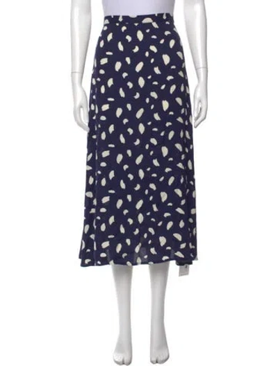 Pre-owned Reformation Printed Midi Length Skirt In Blue