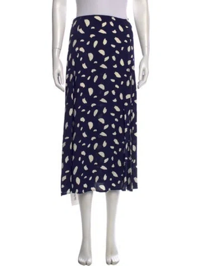 Pre-owned Reformation Printed Midi Length Skirt In Blue