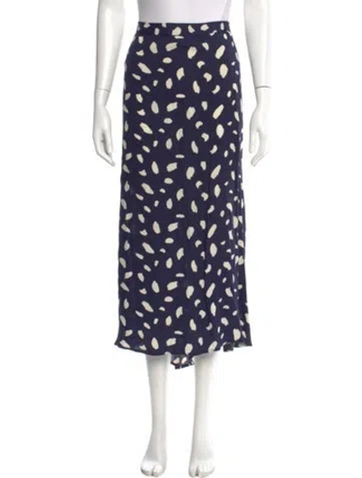 Pre-owned Reformation Printed Midi Length Skirt In Blue