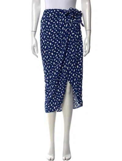 Pre-owned Reformation Printed Midi Length Skirt In Blue