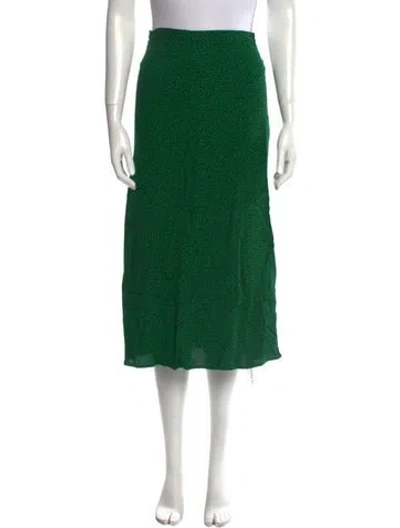 Pre-owned Reformation Printed Midi Length Skirt In Green
