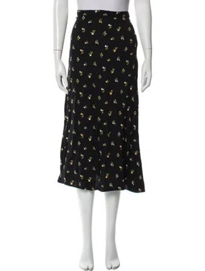 Pre-owned Reformation Printed Midi Length Skirt In Green