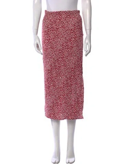 Pre-owned Reformation Printed Midi Length Skirt In Red