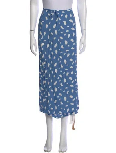 Pre-owned Reformation Printed Midi Length Skirt W/ Tags In Blue