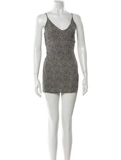Pre-owned Reformation Printed Mini Dress In Blue