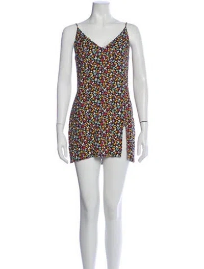 Pre-owned Reformation Printed Mini Dress In Multi