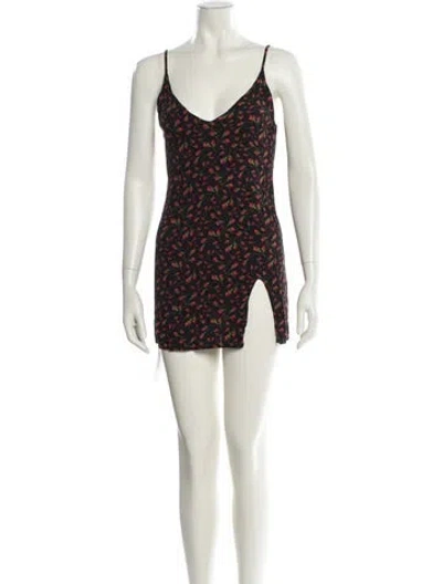 Pre-owned Reformation Printed Mini Dress In Neutral