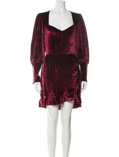 Pre-owned Reformation Printed Mini Dress In Purple