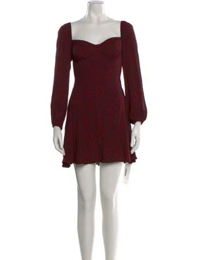 Pre-owned Reformation Printed Mini Dress W/ Tags In Black