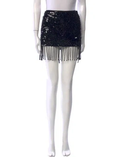 Pre-owned Reformation Printed Mini Skirt In Black