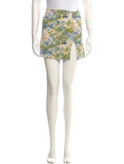 Pre-owned Reformation Printed Mini Skirt In Neutral
