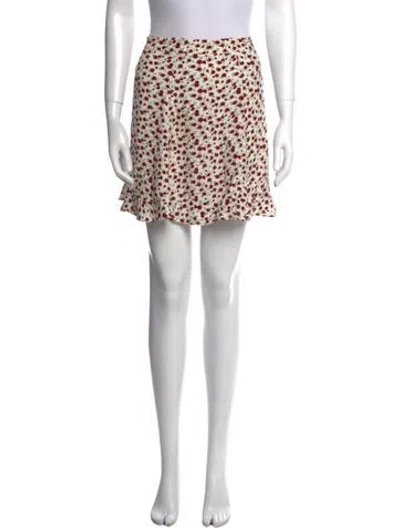 Pre-owned Reformation Printed Mini Skirt In Neutral
