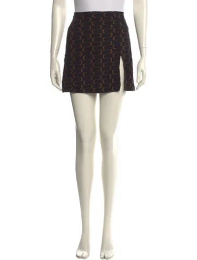Pre-owned Reformation Printed Mini Skirt In Neutral