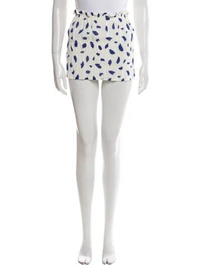 Pre-owned Reformation Printed Mini Skirt In White
