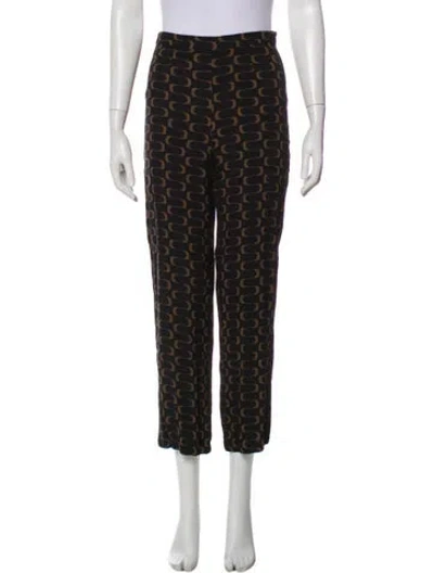 Pre-owned Reformation Printed Straight Leg Pants In Gray