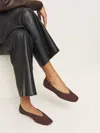Reformation Prudence Ballet Flat In Espresso Suede