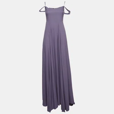 Reformation Purple Crepe Off-shoulder Maxi Dress