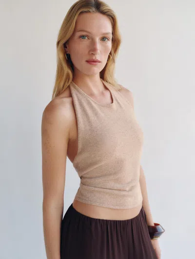 Reformation Débardeur Dos Nu En Cachemire Quill Marron L In Brown