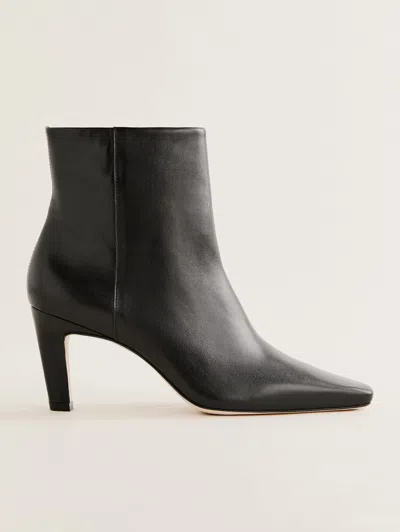 Reformation Rae Ankle Boot In Black Leather