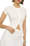 Reformation Raelynn Knit Top In Bleach